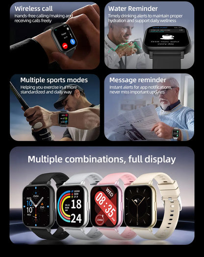 LIGE 2026 New Smart Watch Women Men Bluetooth Talking Blood Oxygen Heart Rate Monitoring Smart Watch For Women Men Holiday Gift