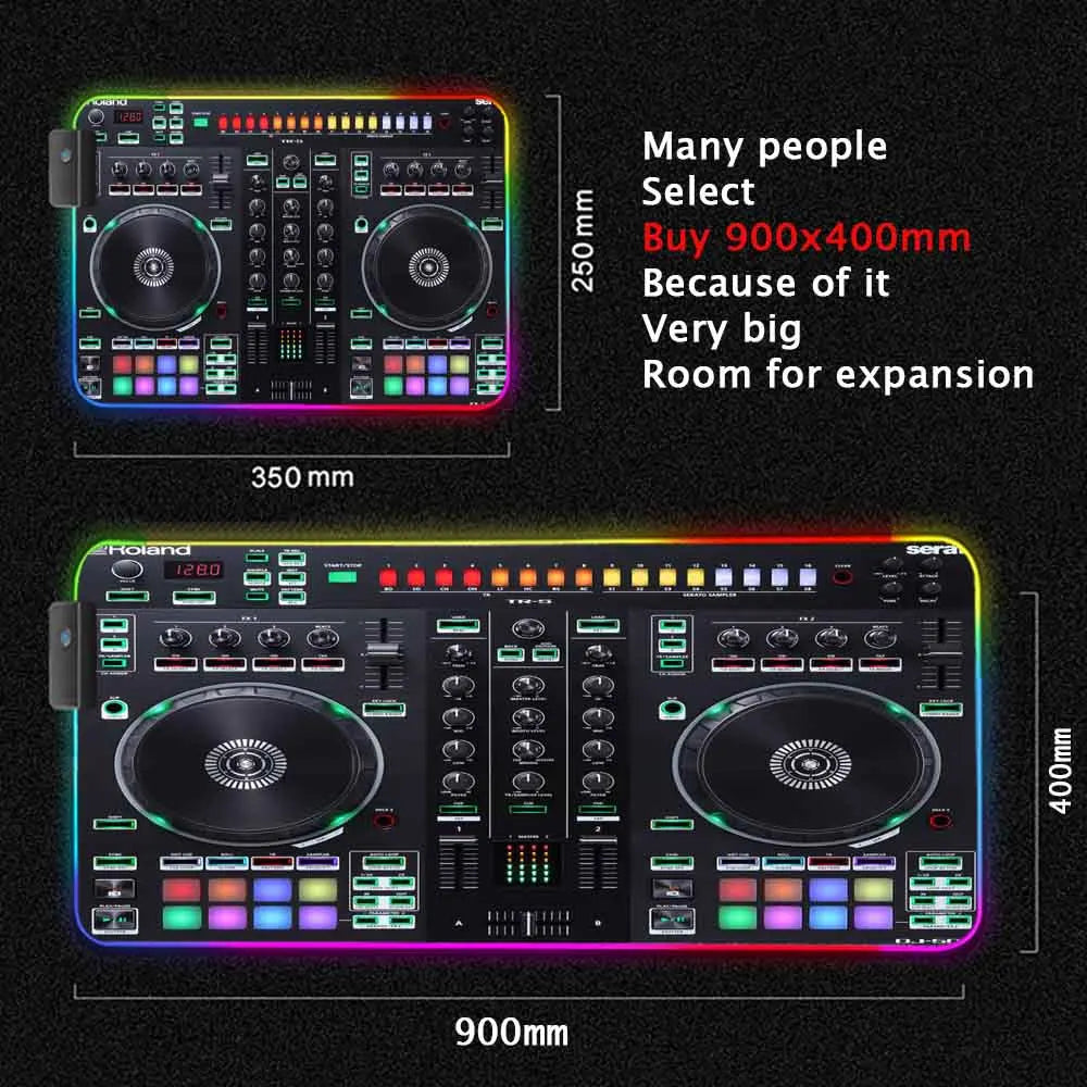 Dj Console Table Computer Desk Pc Mat Extra Large Mouse Pad XXL Carpet Led Large Mousepad Mice Mats with Backlight Keyboard Pad