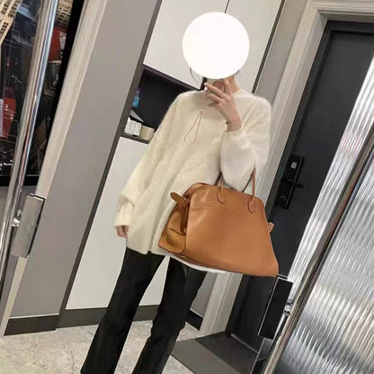 Genuine Leather The Tote Bags For Women Luxury Designer Handbag Purses 2024 New In First Layer Cowhide Large Top Handle Shoulder