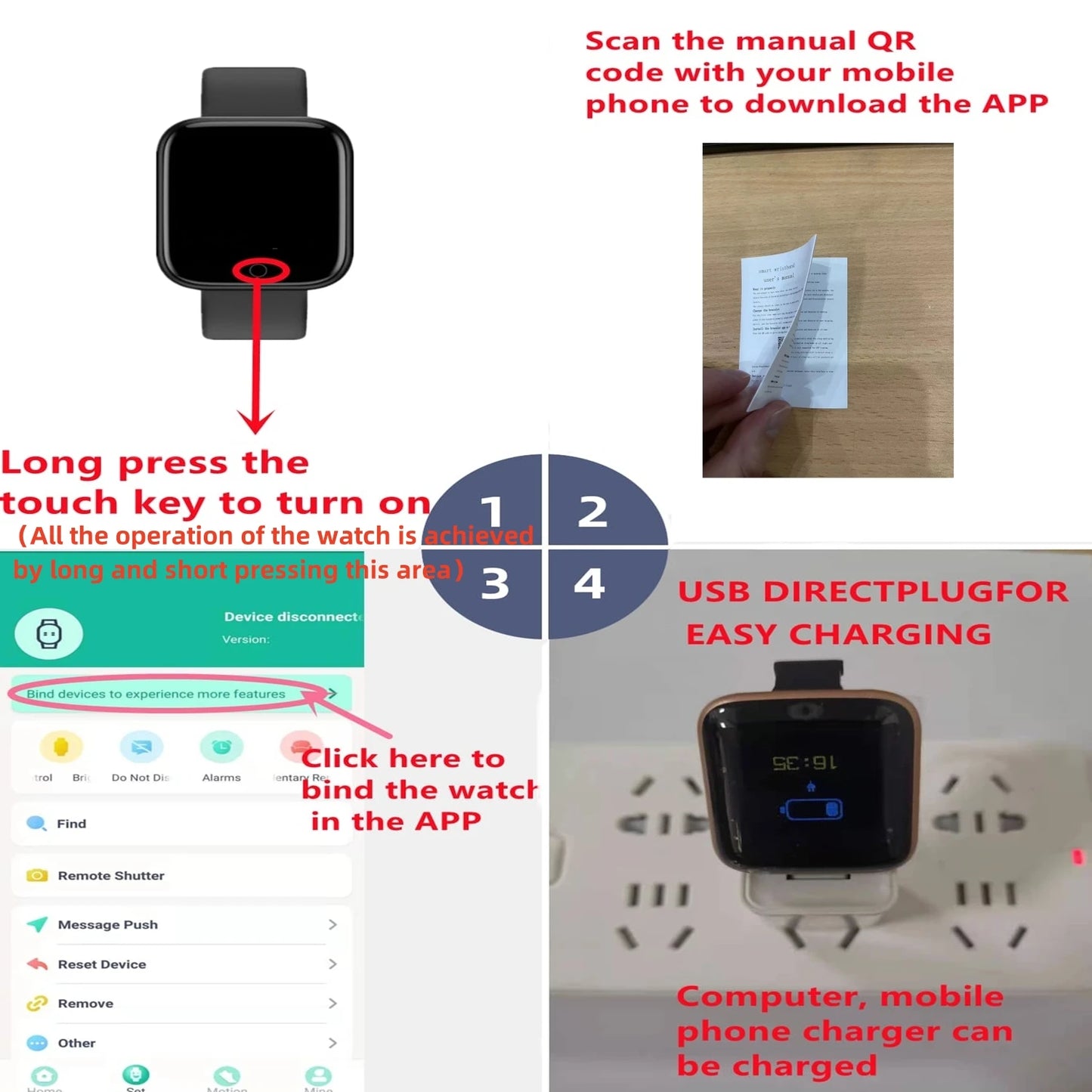 Black Smart Watch Sports Bluetooth Reminder With Color Screen Health Monitoring Fd68s Wearable Fitness Tracker