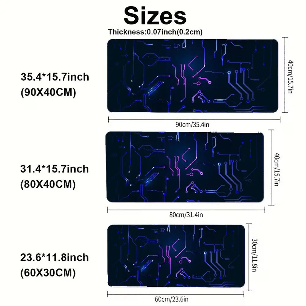 Colorful Nebula Particle Network Large Desk Mat Mouse Pad Mouse Mat Gaming Keyboard Mat  Non-Slip Rubber Base Computer Desk Pad