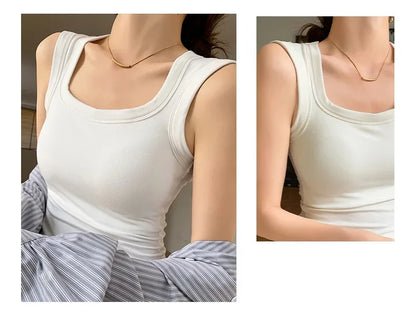 New Seamless Built-in Bra Tank Top for Women Sports Bra & Summer Sleeveless Shirt, Breathable Workout Vest with T-Shirt Combo