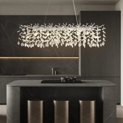 Modern Chrome Crystal Ceiling Chandelier Round Branch Crystal Chandeliers For Dining Living Room Bedroom Kitchen Fixture