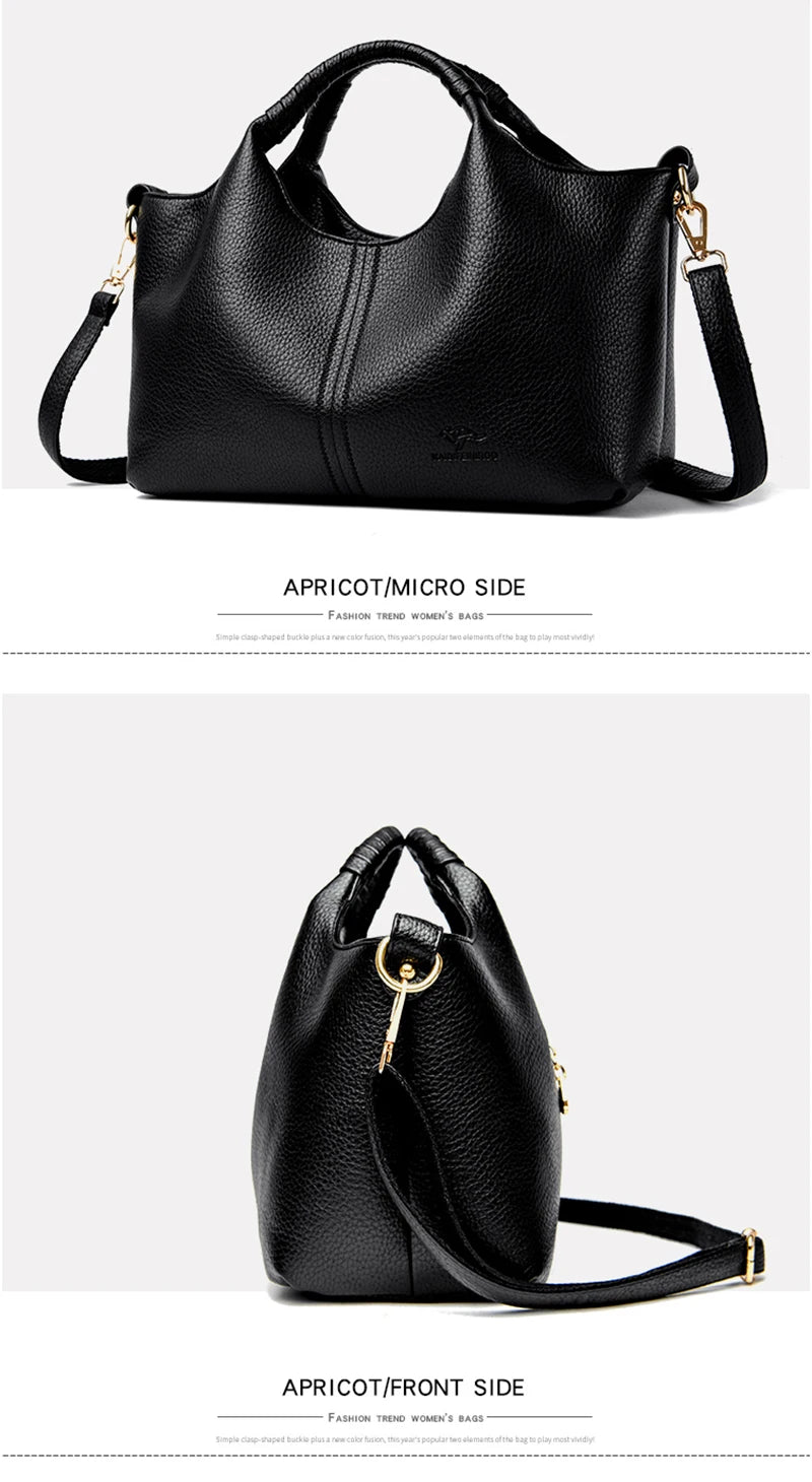 Authentic Leather Tote Bag Luxury Large Capacity Women's Single Shoulder Diagonal Crossbody Bags Fashion Simple Female Handbag
