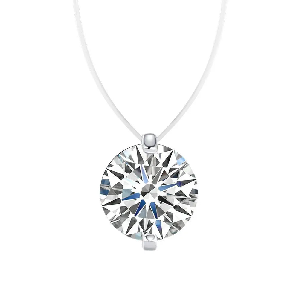 EWYA GRA Certified 1CT Marquise Cut Moissanite Pendant Necklace for Woman 925 Silver Fishing Line Water Drop Diamond Necklaces