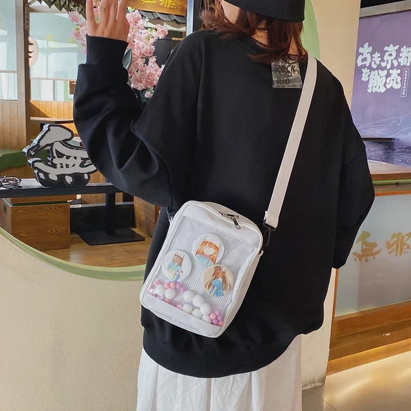 Female Ita Crossbody Bag Womens Transparent Messenger Bag Girls Cute-Lolita Shoulder Bags Teens Fashion Satchels Bag Ins