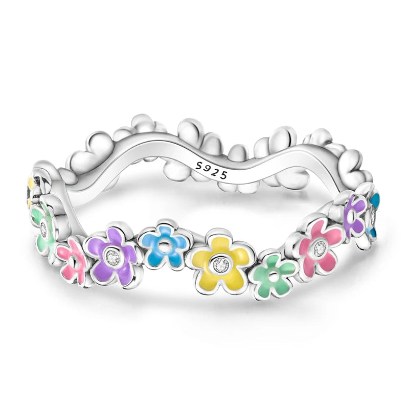 LAZA 925 Sterling Silver Colorful Rings Sparking Zirconium Bowknot Moon Sun Original Ring For Women Anniversary Wedding Gifts