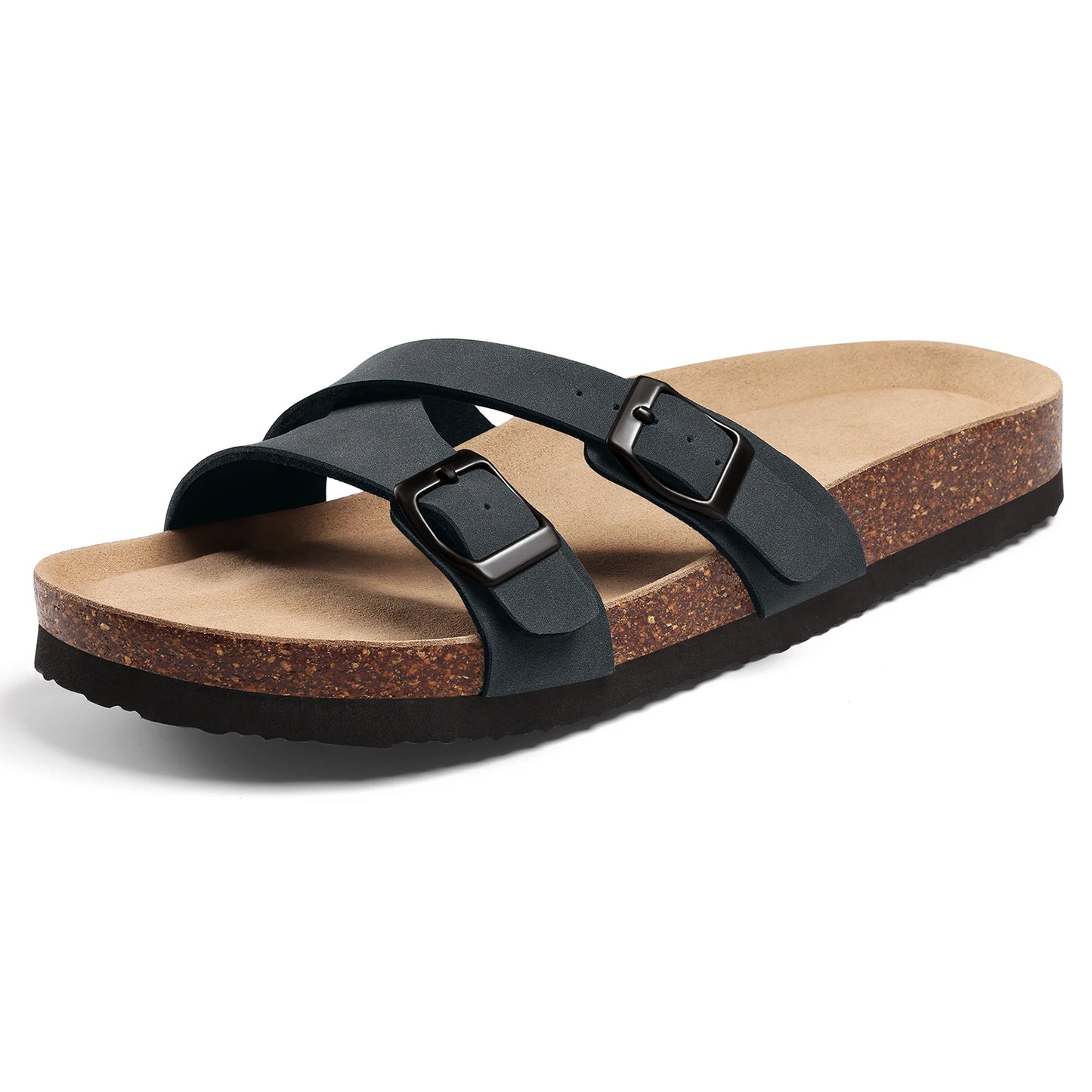 CRACOMIN Cork Insole Women's Slippers Summer Non-slip Slides Flats Slip On Slides Casual Indoor Female Sandals With Arch Support