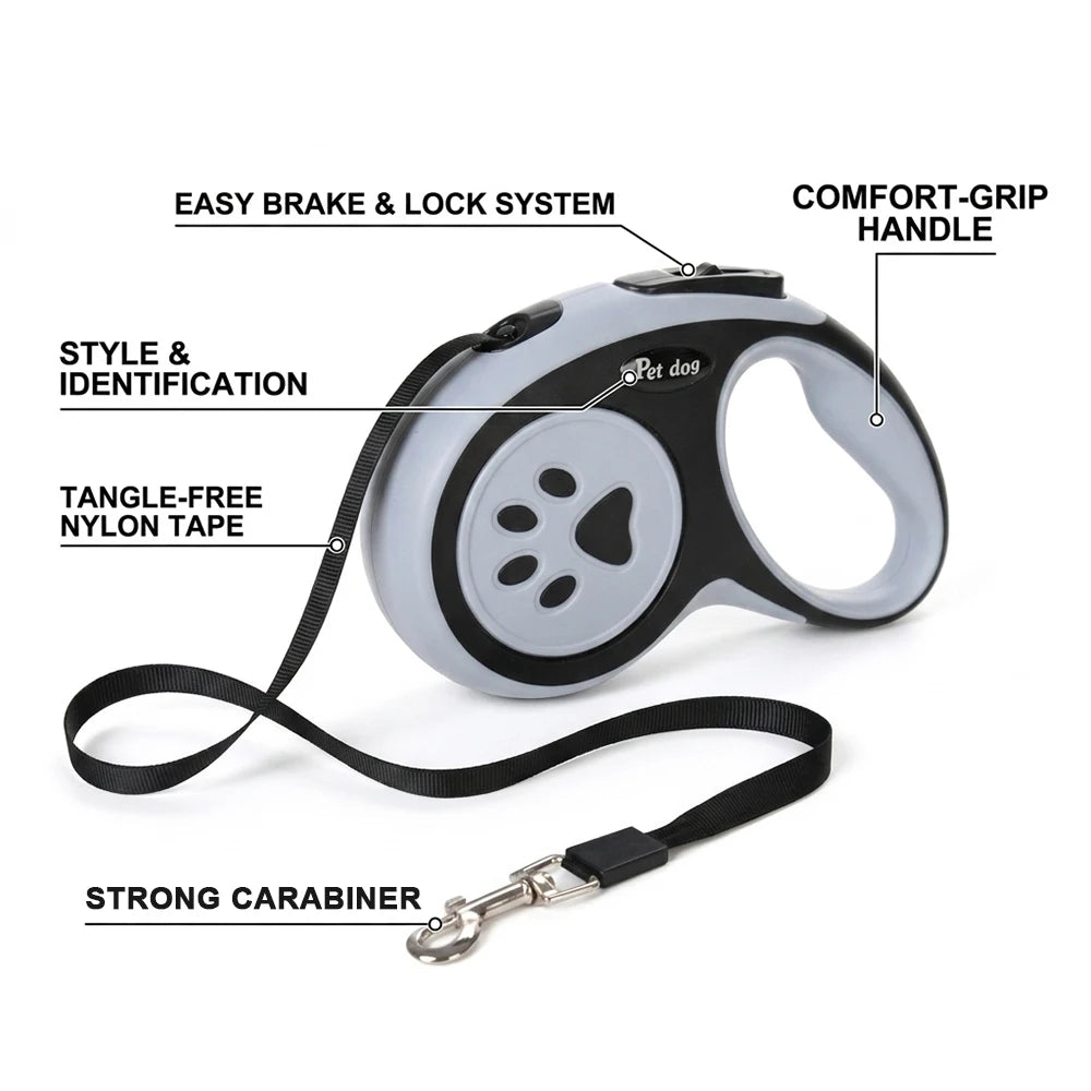 Automatic Retractable Dog Leash 3M/5M Strong Traction Rope with Anti-Slip Handle for Puppy Small Medium Dogs Cat Outdoor Walking