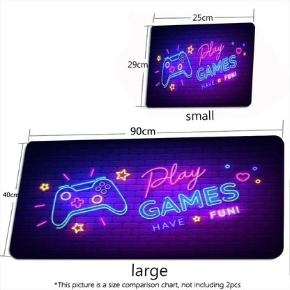 Extra Large XXL Full Desk Mouse Pad, Neon Rainbow Game Controller Gamer for PC Laptop E-sports Gamers Office Home Decor