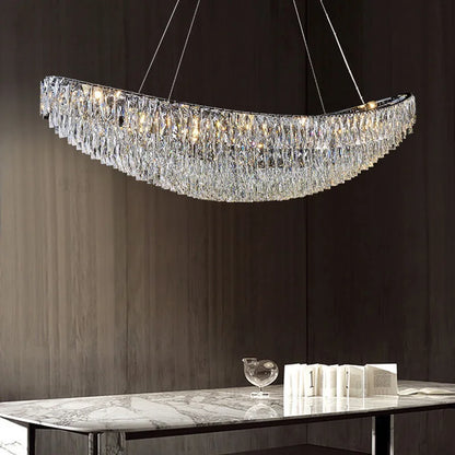 Luxury Crystal Modern Ceiling Chandeliers Dining Table Light Lustre Led Ceiling Lights Home Decor Suspension Chandelier Żyrandol