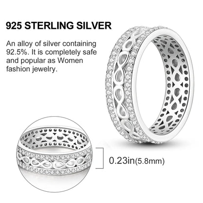 925 Sterling Silver Infinite Love Ring Original Luxury Design Zircon Finger Rings For Women High Quality Wedding Jewelry Gift
