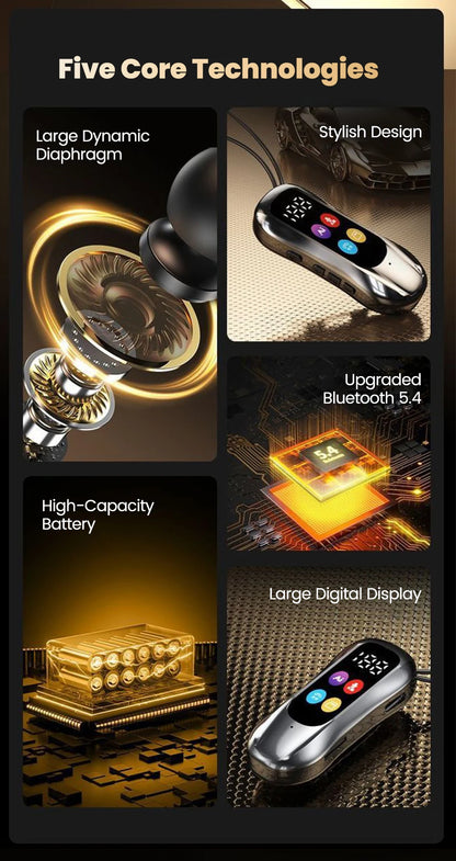 Elough Lavalier Bluetooth Earphones K-song Ear Return LED Screen Card Insertion/Bluetooth Earphones Ultra Long Battery Life