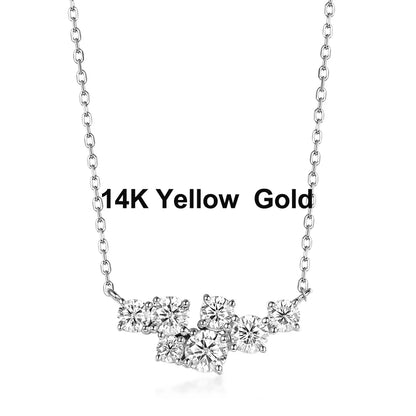 Kuololit 58514K 10K 9K Moissanite Necklace for Women Solid Rose gold Luxury Pendant For Engagement Party Anniversary With Chain