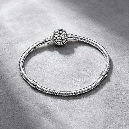 2026 Hot Selling 925 Silver Heart Shaped Buckle Snake Chain Sparkling Zircon Original Bracelet Women Fashionable Luxury Jewelry