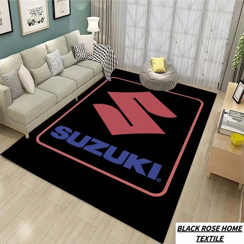 Suzuki Cool Motorcycle Display Carpet Work Floor Mat Garage Racing Moto Electric Vehicle Entrance Anti Slip Doormat Bedroom Rug