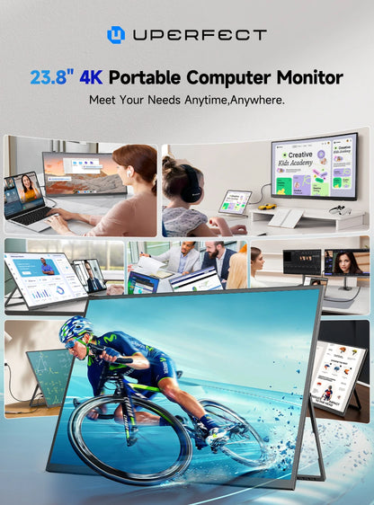 UPERFECT UColor T3 UHD 23.8" 4K PC Monitor HDR Computer Display With LS Stand VESA USB C For Laptop PC MAC Extend Second Screen