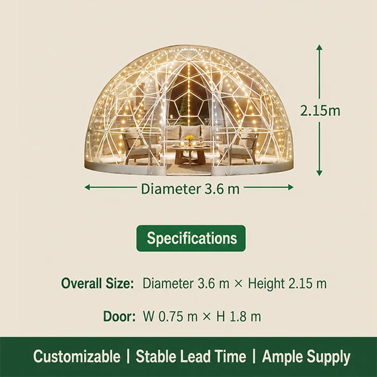 Luxury Transparent Geodesic Dome Tent Bubble House Outdoor Glamping Camping Tent Resort Garden Hotel Custom Design