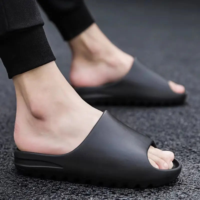 MENG PAI Thick Soled Eva Fashion Slides Soft Summer Slippers Comfortable Beach Sandals Casual Home Shoes For Men And Women