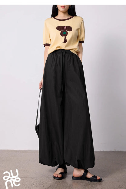 TOYOUTH Women's Wrinkle-Resistant Wide Leg Pants 2026 Summer New Straight Cut Bud Trousers, Travel Friendly