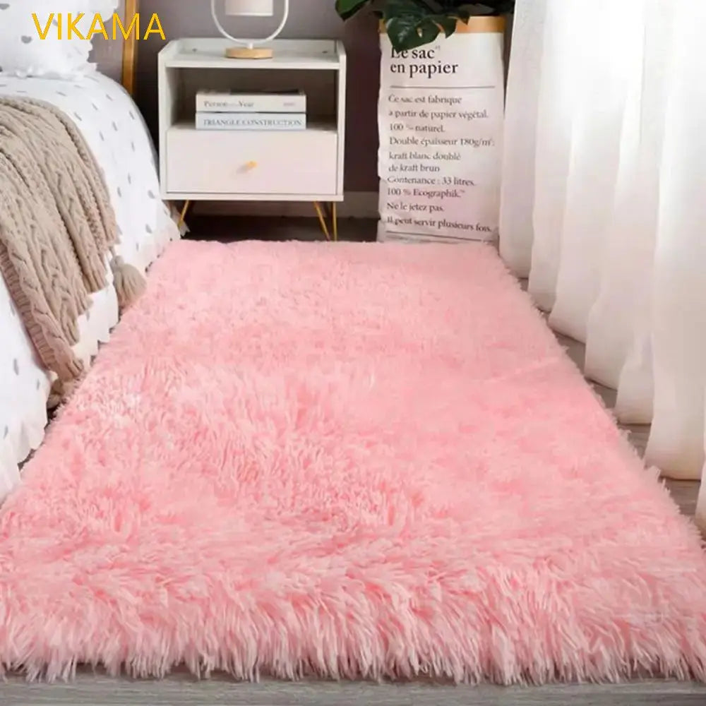 Gradient Silk Wool Bedside Rug Children's Room Living Room Bedroom Non-slip Machine Washable Not Easy to Lose Hair Carpet