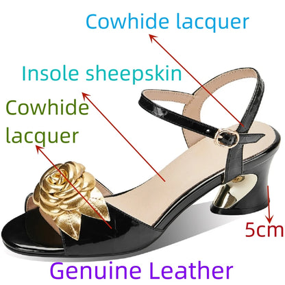 【JOCHEBED HI】Brand Genuibe Lesther Handmade Sandals Women Unique Strange Heel Luxury Slingbacks Summer Mules 34-40