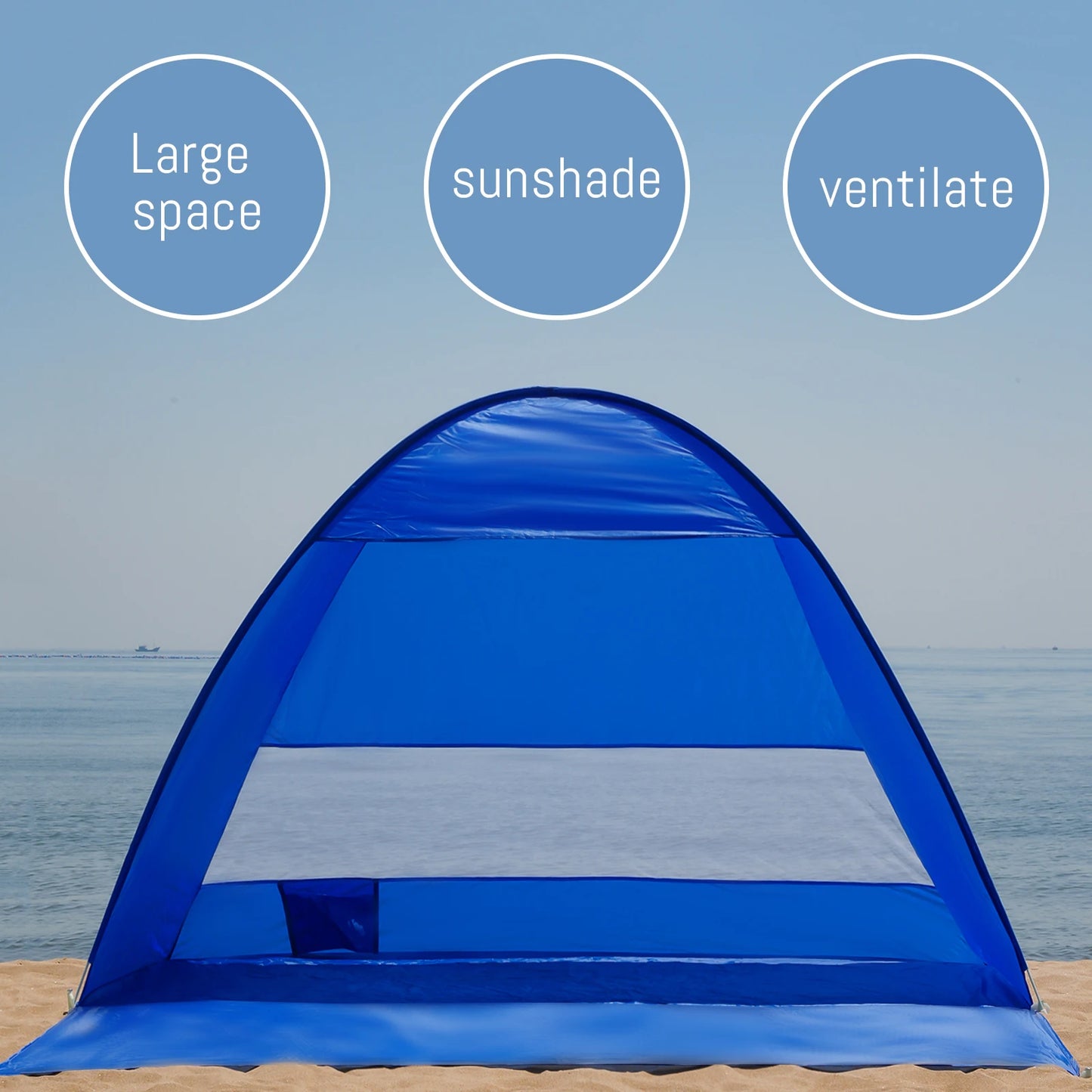 PAKICETUS Pop-up Beach Tent, Compact Folding Sun Shelter with Handbag, Lightweight Outdoor Tent for Camping Picnic Travel Beach Vacation