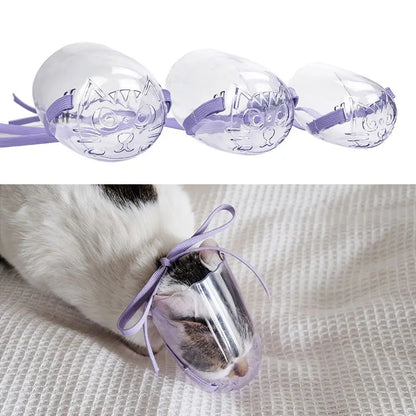 Breathable Kitten Cat Recovery Hollow-Carved Design Pet Mouth Cover Cat Mask Transparent Anti-Bite Cat Muzzle