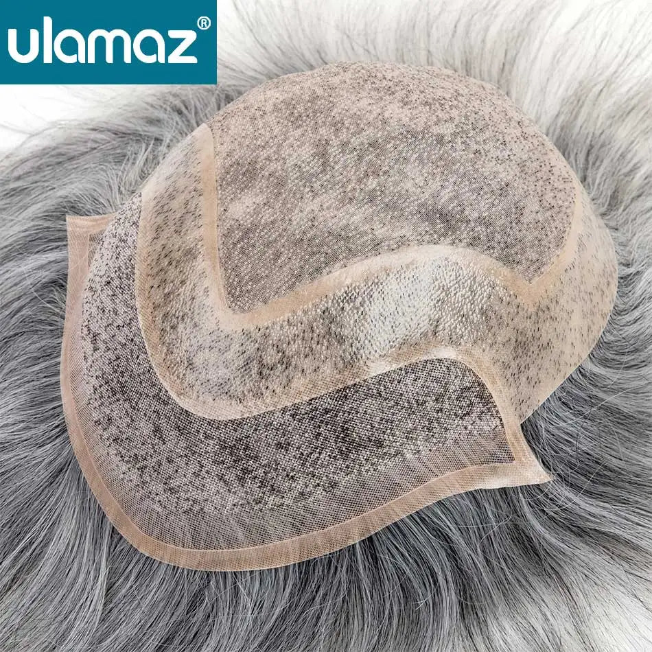 Toupee French Lace In Front Wigs For Man Mono Lace Men's Hair Prosthesis Men's Wigs Human Hair Mono PU Wig Male Hair Prosthesis