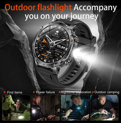 Brand+1400mAh Big Battery Smartwatch Men 1.7" AMOLED 200-Day Standby Swim Diving Waterproof GPS Military Tactical SOS 100 Sports