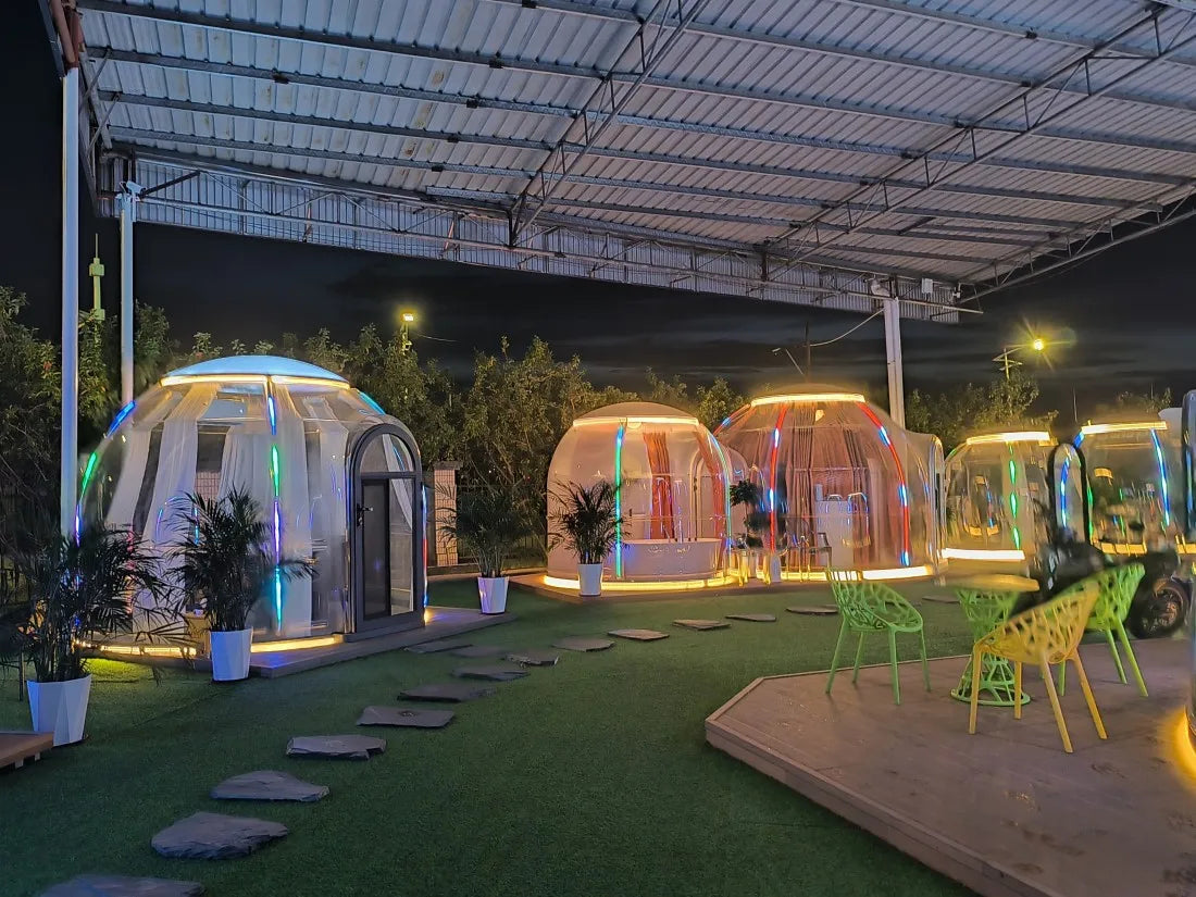 Prefab Luxury PC Outdoor Igloo Glamping Dome House Clear Bubble House Polycarbonate Geodesic Tent Hotel Use