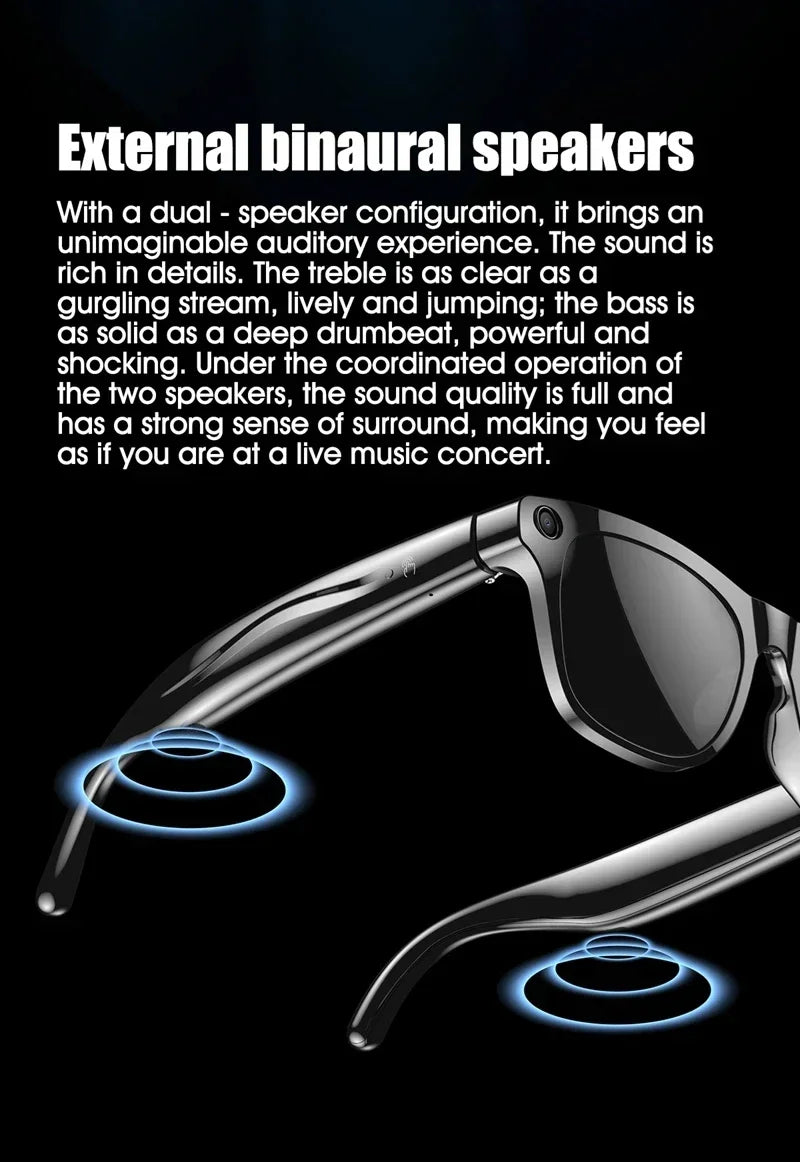 8K AI Smart Glasses With 100MP Camera Chat GPT Touch Sport Sunglasses Bluetooth Call Video Music Player ForMen Women