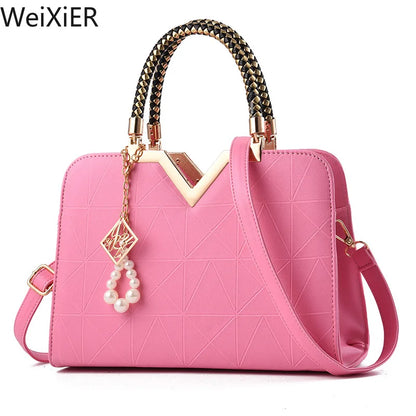 Top-handle Bags Designer Shoulder Bag for Women Fashion Handbags High Quality Unusual Pu Shell Bags Beading Zipper Luxury Brand