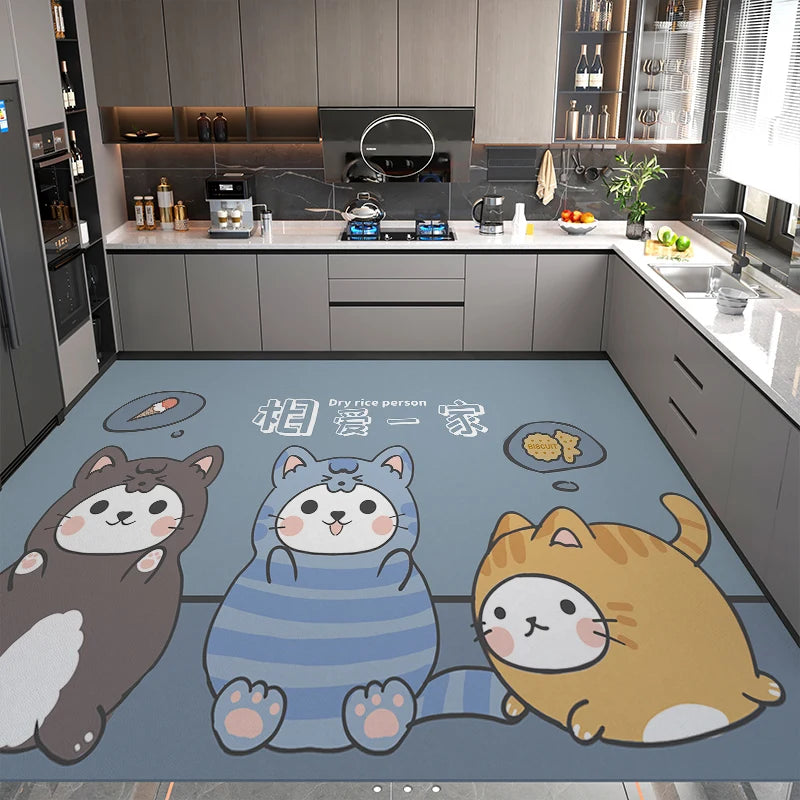 Modern Minimalist Balcony Washable Carpet Large Area Non-slip Floor Mat Anti-oil Anti-fouling Kitchen Rugs Home Pvc Leather Rug