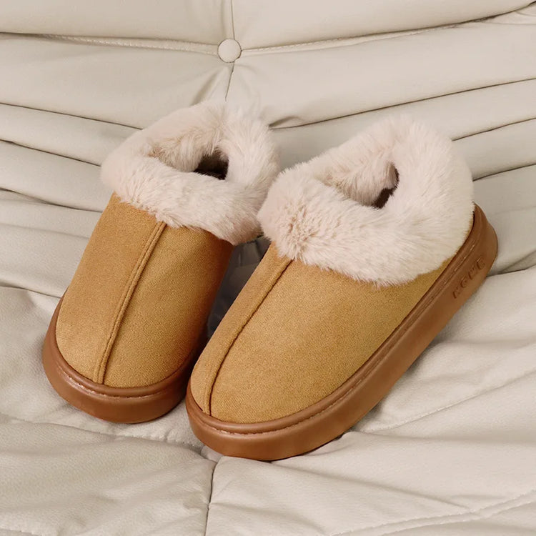 Thickened Warm Plush Snow Boots Women Winter 2025 Fluffy Faux Fur Cotton Shoes Woman Thick Sole Non Slip Comfort House Slippers