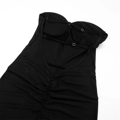 Fashion Backless Tight Jumpsuit Sexy Women Bare Shoulder Bodysuit Overalls Summer Midnight Party Clubwear Slim Rompers Shapewear