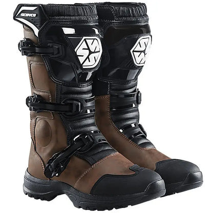Scoyco MT086 Motorcycle Professional Riding Boots Leather Boots Casual Comfortable Slip-On Ankle Botas Non-slip Waterproof Boots