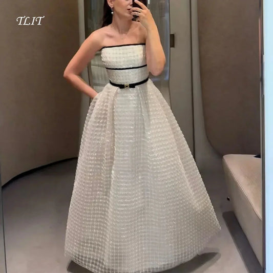 TLIT Luxury Prom Dress A-Line Sleeveless Strapless Sparkle Prom Gown Long Modern Women's Formal Evening Dresses 2026 Customized