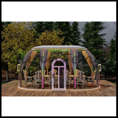 7.8M Luxury Transparent PC Starry Geodesic Dome Tent, Round Clear Igloo Cabin For Resort Hotel Catering And Celebration Events
