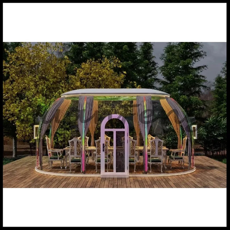 7.8M Luxury Transparent PC Starry Geodesic Dome Tent, Round Clear Igloo Cabin For Resort Hotel Catering And Celebration Events