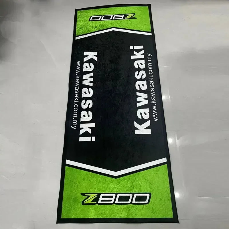 Kawasaki Motorcycle Carpet Garage Mat Racing Cool Moto Display Motorcycle Display Mat Kawasaki Anti-slip Floor Decoration Rug