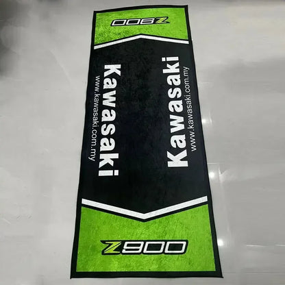 Kawasaki Motorcycle Carpet Garage Mat Racing Cool Moto Display Motorcycle Display Mat Kawasaki Anti-slip Floor Decoration Rug