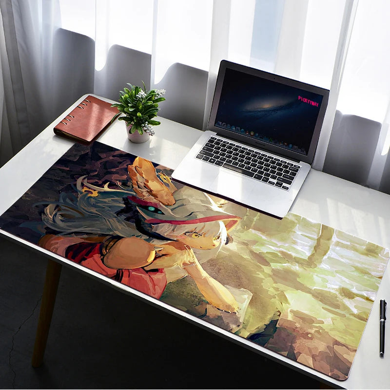 Made in Abyss Mouse Pad PC Gamer Large Lock Edge Soft  Gaming Mousepad 900X400MM Non-slip Rubber Computer Desk Mat Pad Mausepad