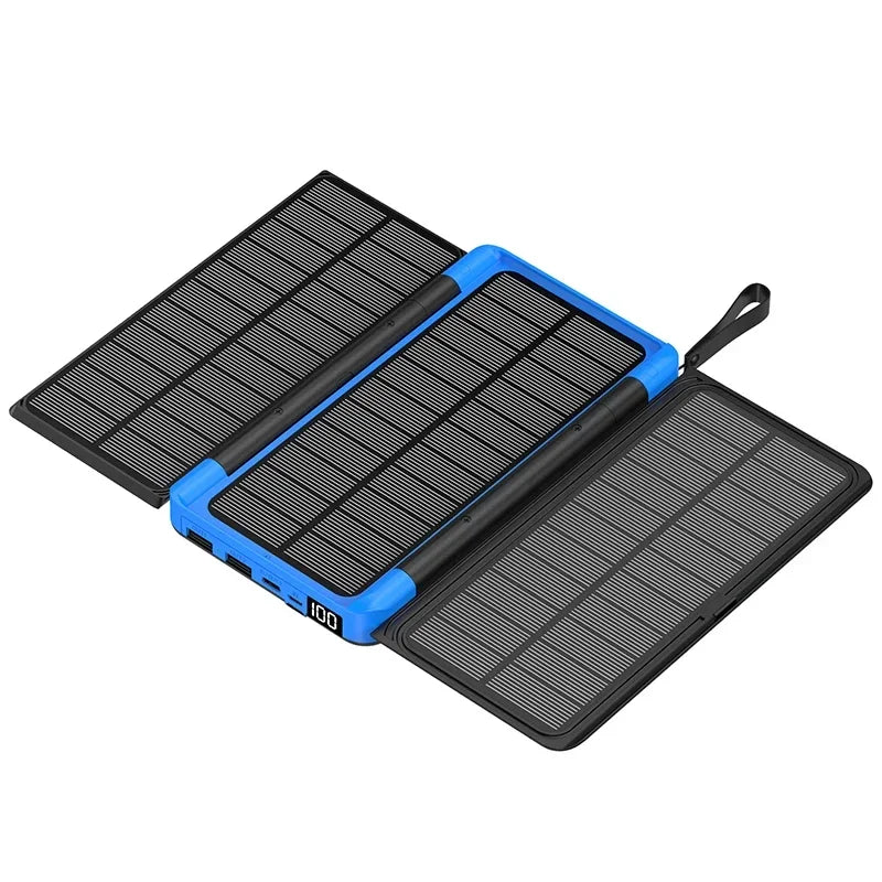 20000mAh Qi Wireless Solar Power Bank Outdoor External Battery Portable Powerbank for iPhone 14 Samsung Xiaomi Huawei Poverbank