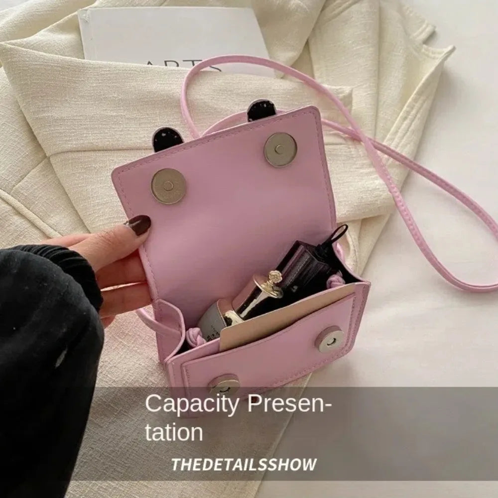 Fashion Mini Messenger Bags Solid Color Buckle Shoulder Bag PU Leather Crossbody Bags Ladies