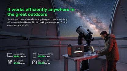 SOLARPLAY Q2402M Portable Energy Storage Power Station 2500W 2304Wh LiFePO4 Battery Support Foldable Solar Panel Charging Multi AC Output for Camping RV Home Off-Grid Power Supply