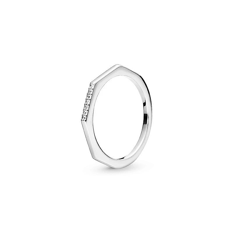 New 925 Sterling Silver Rings Stackable Infinite Silver shining Zircon Ring For Women Wedding Anniversary Birthday Jewelry Gift