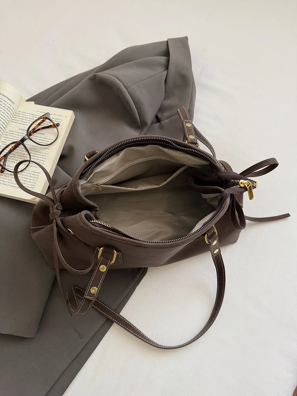 Vsper Y2K Shoulder Bags For Women Dual Straps Large Capacity Doctor Bag With Ornament 2026 Latest Trend Luxury Designer Handbags