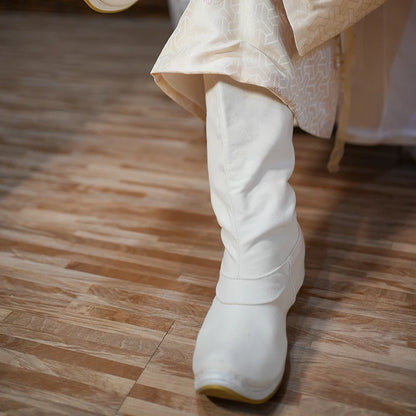 Fulujiacos Hanfu boots men's and women's boots Song Dynasty upturned mid top boots