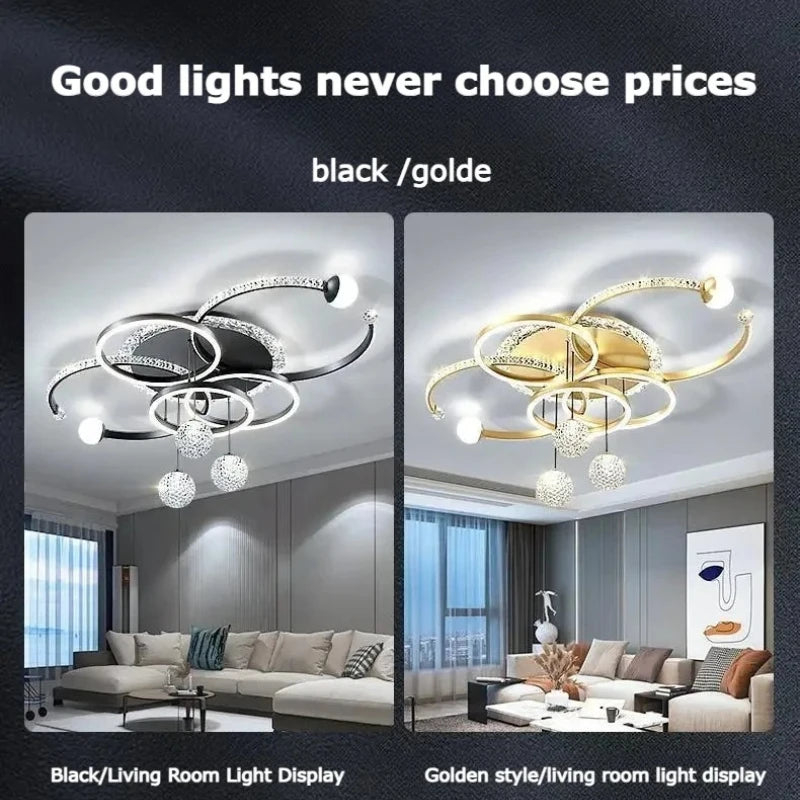 Modern Luxury LED Ceiling Chandeliers Lamps Design Creative Suspension Pendant Lights Home Decor Items Living Room Bedroom Villa